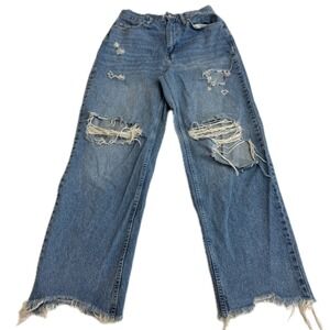 BDG Jeans Womens 29 Blue Distressed High Rise Baggy Grunge Y2K